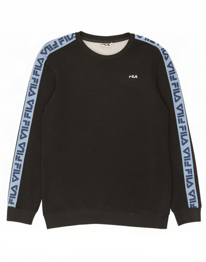 Fila Felpa grafica da uomo Maglione Large Grigio Colourblock Poliestere