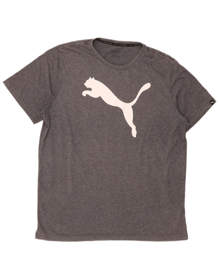 T-shirt grafica da uomo Puma Top XL in poliestere grigio