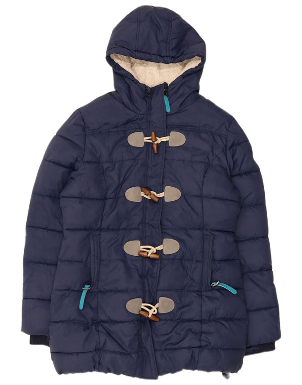 Giacca imbottita in sherpa con cappuccio da donna Superdry UK 18 XL poliestere blu navy