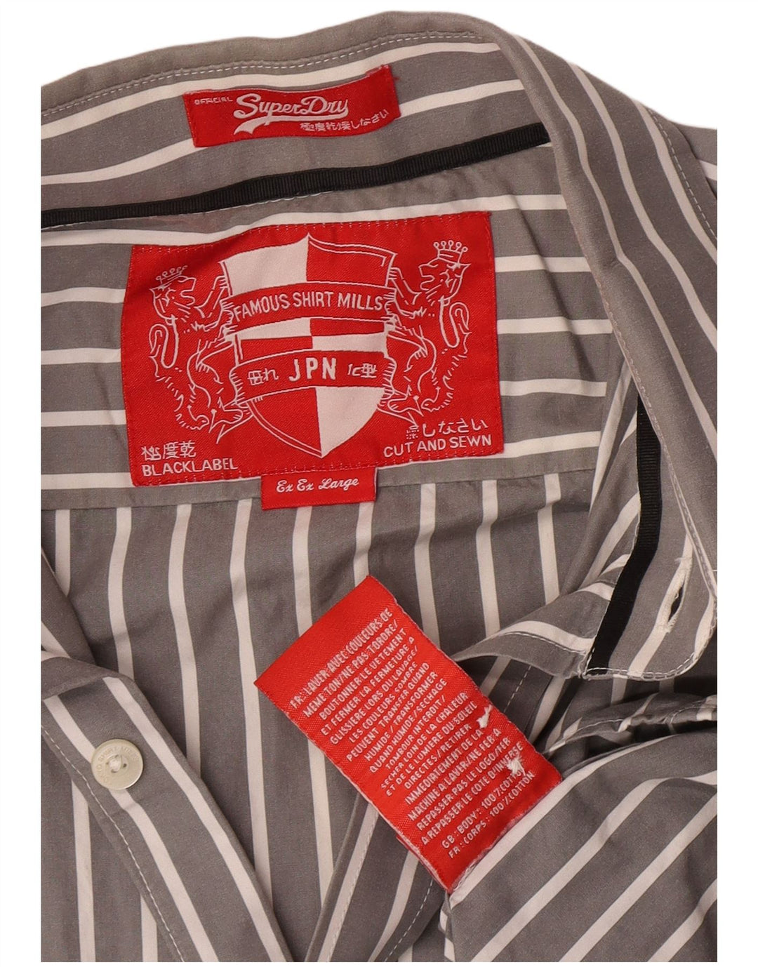 Camicia da uomo Superdry 2XL cotone gessato grigio