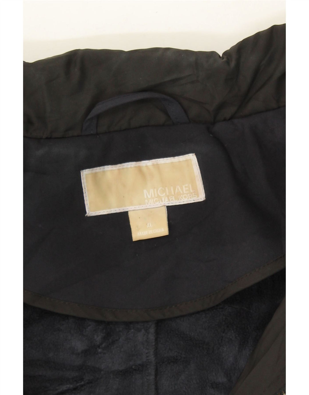 MICHAEL KORS Womens Hooded Overcoat UK 18 XL Navy Blue Polyester Vintage Michael Kors and Second-Hand Michael Kors from Messina Hembry 
