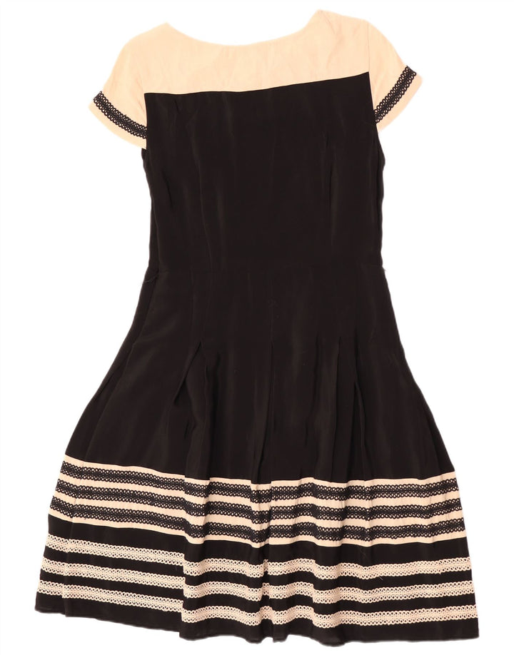 Abito a trapezio da donna Monsoon UK 12 Viscosa color block medio nero