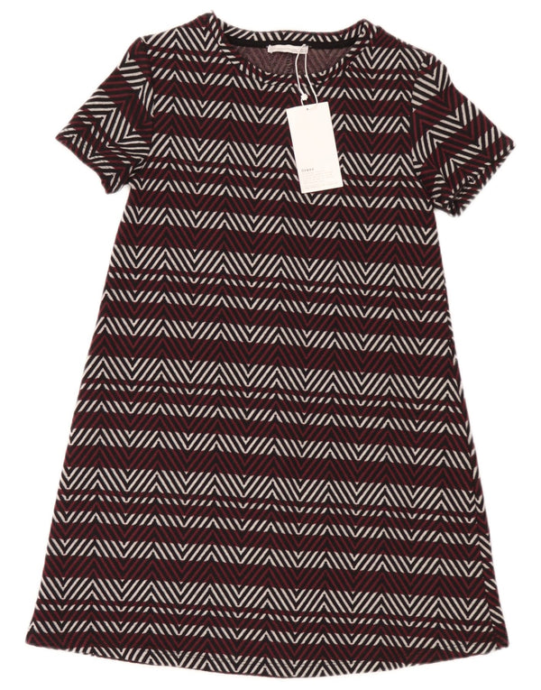 Abito a trapezio Trafaluc da donna Zara UK 8 Piccolo Chevron multicolore