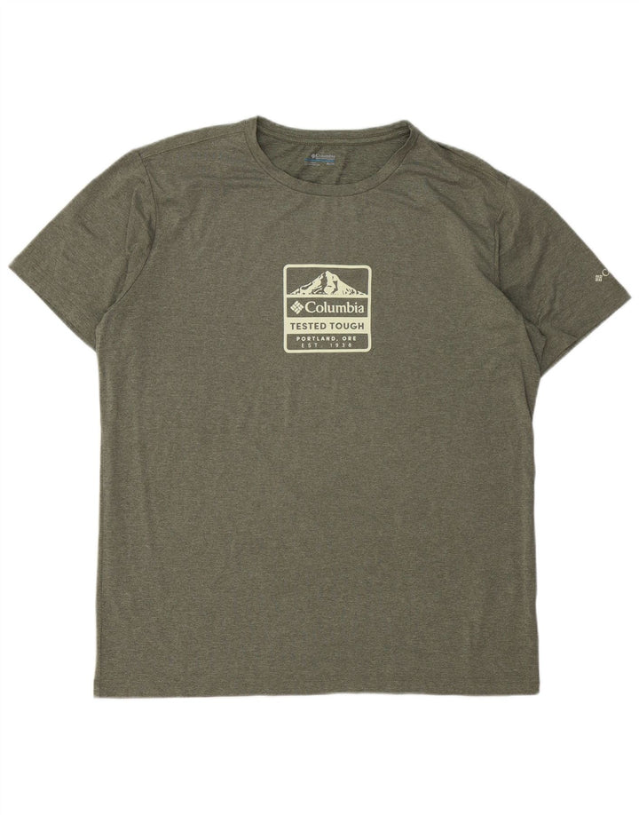 T-shirt grafica da uomo COLUMBIA Top XL poliestere kaki
