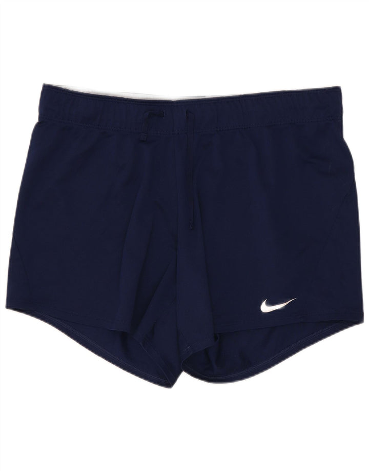 Pantaloncini sportivi Nike da donna Dri Fit UK 12 medio blu navy poliestere