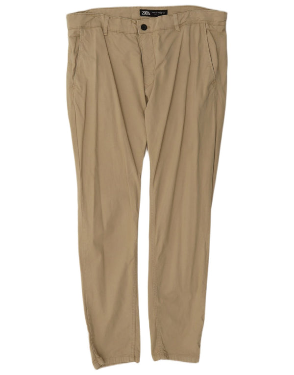 Pantaloni chino slim da uomo Zara EU 46 XL W36 L30 Beige