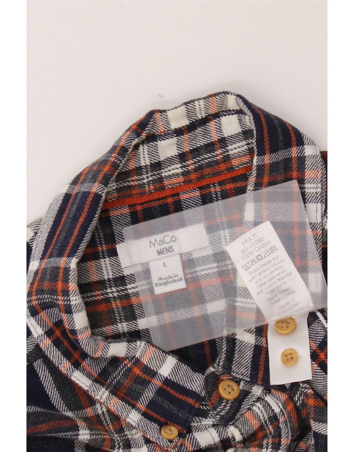 Max&Co. Camicia da uomo in flanella di cotone a quadri grandi blu navy