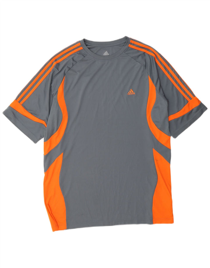 T-shirt Adidas Climacool da uomo Top XL Poliestere color block grigio