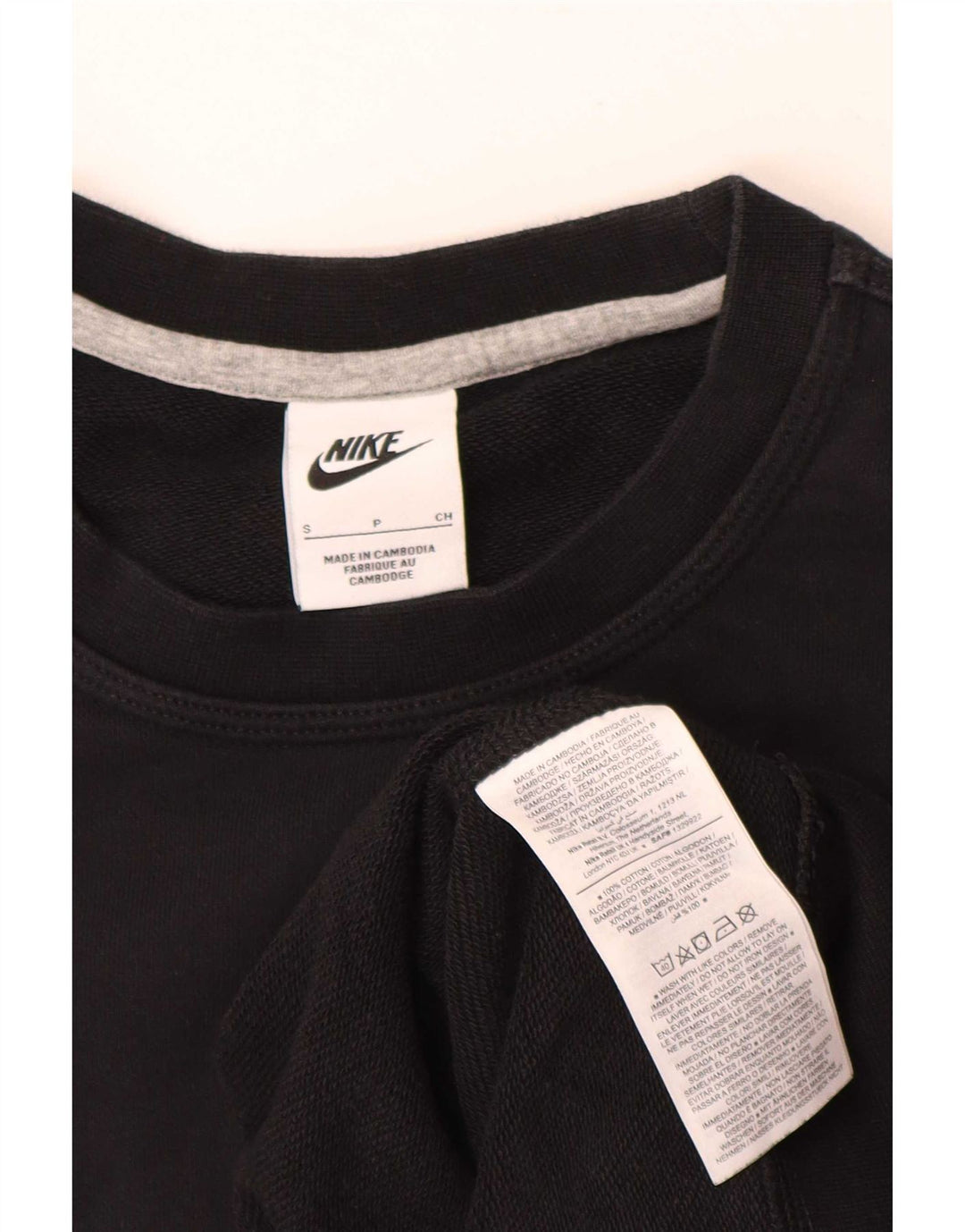 Felpa Nike Uomo Maglione Piccolo Cotone Nero