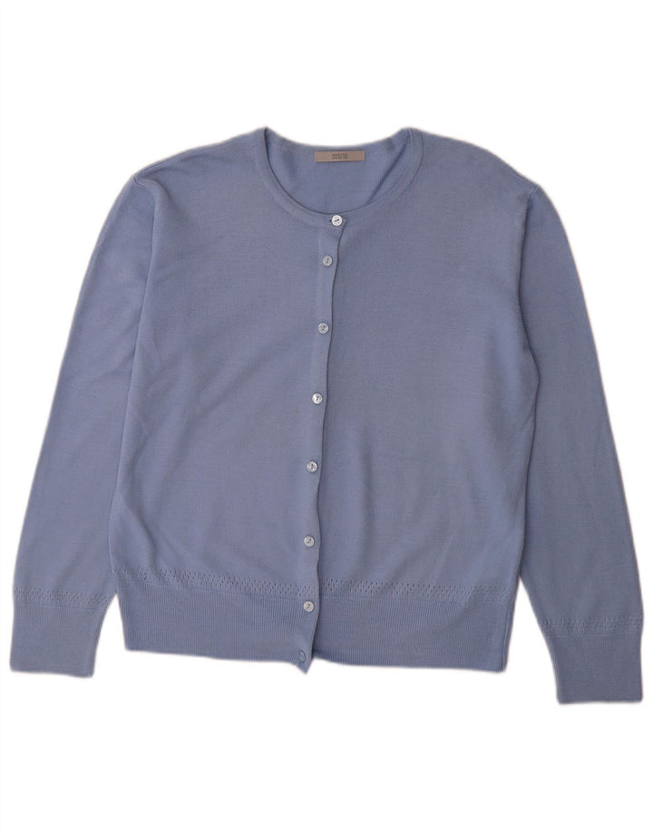 Maglione cardigan da donna Marks & Spencer UK 16 grande acrilico blu