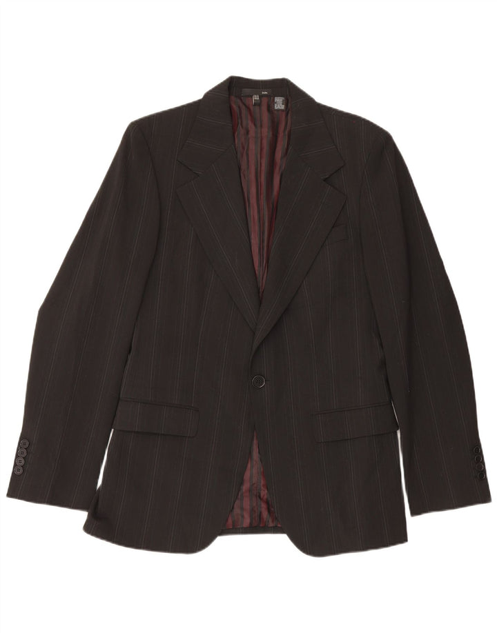 Giacca blazer a 1 bottone da donna Zara EU 50 poliestere gessato nero medio