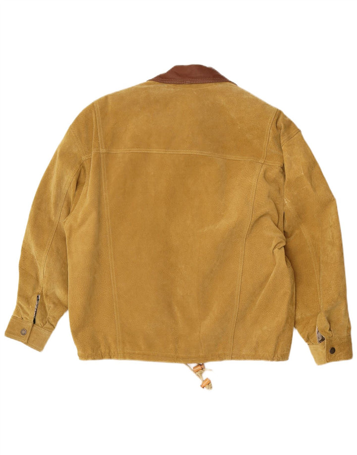 Giacca in pelle scamosciata da uomo Front Line UK 40 grande in pelle beige