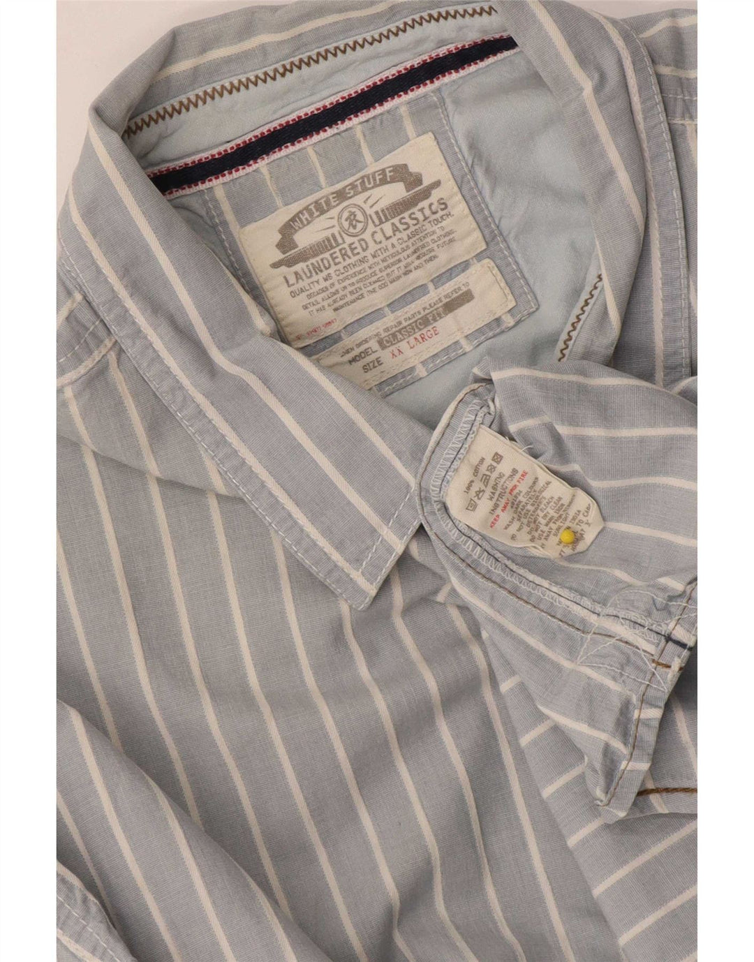 Camicia da uomo Classic Fit di White Stuff 2XL in cotone gessato blu
