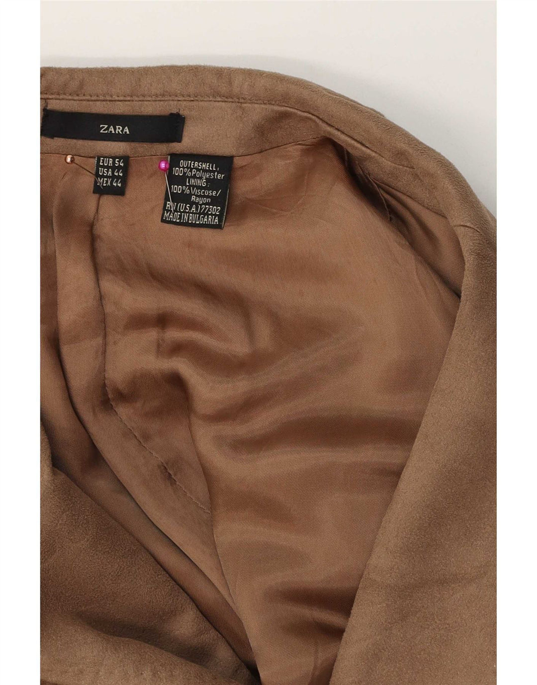 Giacca blazer da uomo a 2 bottoni Zara EU 54 XL Poliestere beige