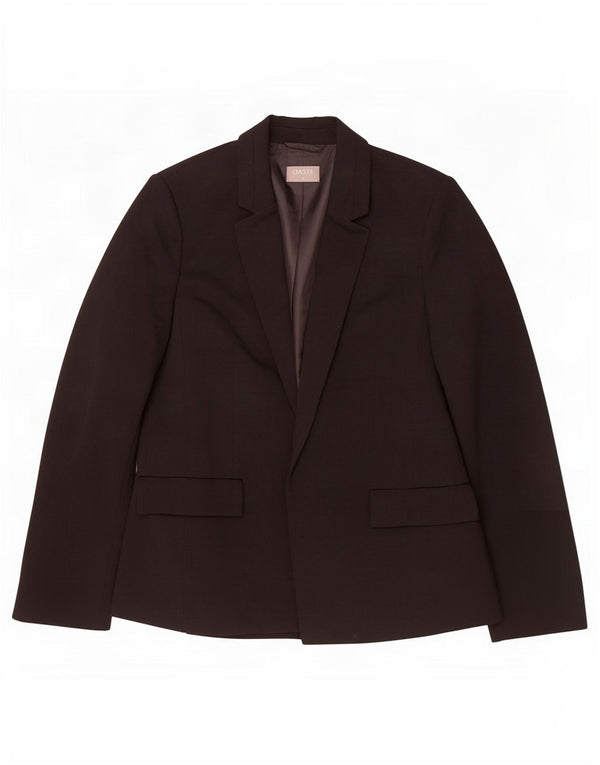 Giacca blazer aperta da donna Oasis UK 14 poliestere gessato medio nero