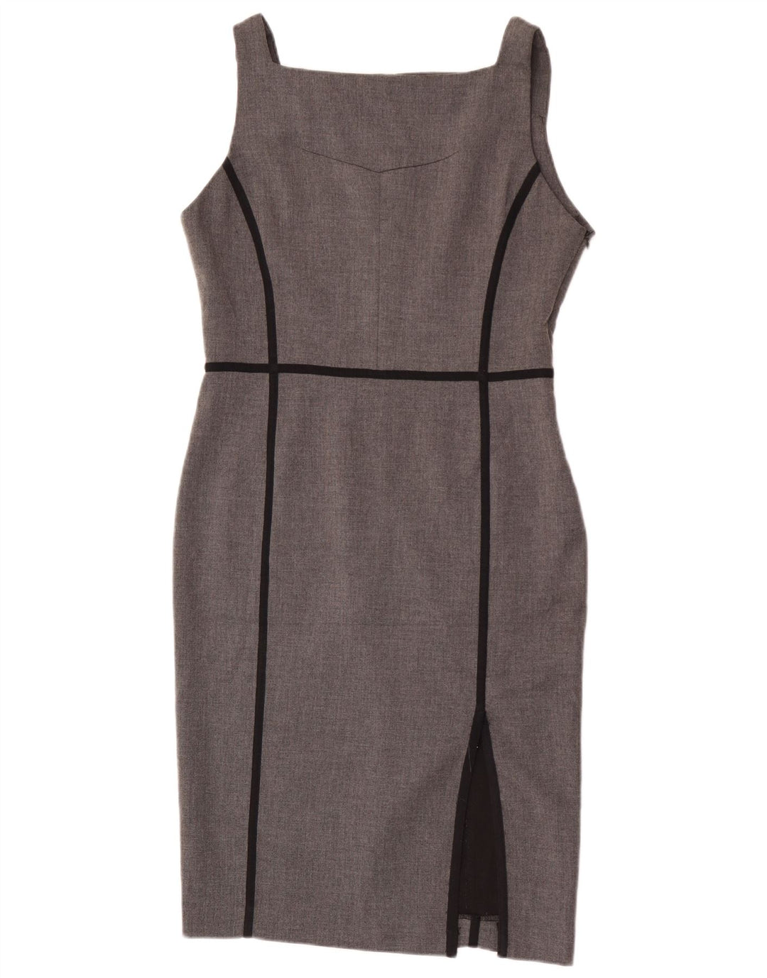 Abito tubino senza maniche da donna Zara UK 14 grande poliestere grigio