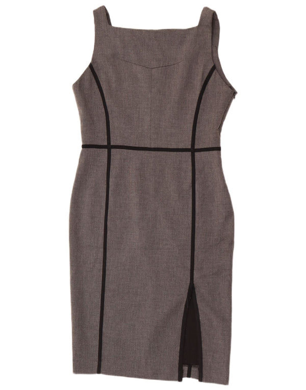 Abito tubino senza maniche da donna Zara UK 14 grande poliestere grigio