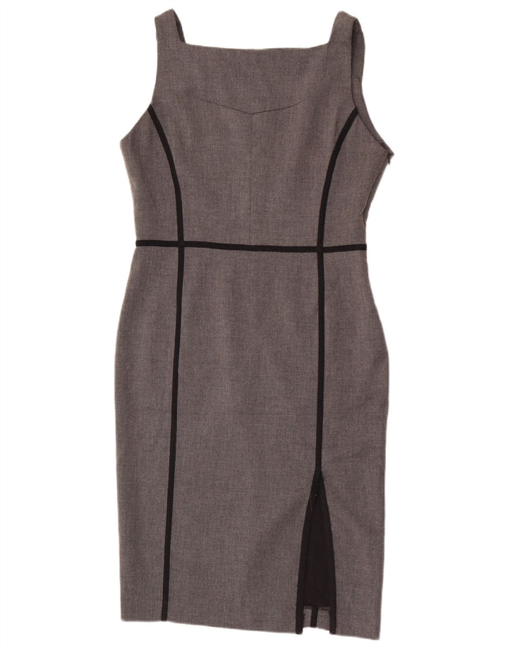 Abito tubino senza maniche da donna Zara UK 14 grande poliestere grigio