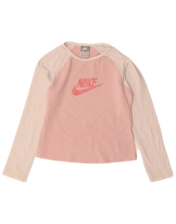 Maglietta grafica Nike per ragazze, manica lunga, 8-9 anni, piccola, colore rosa