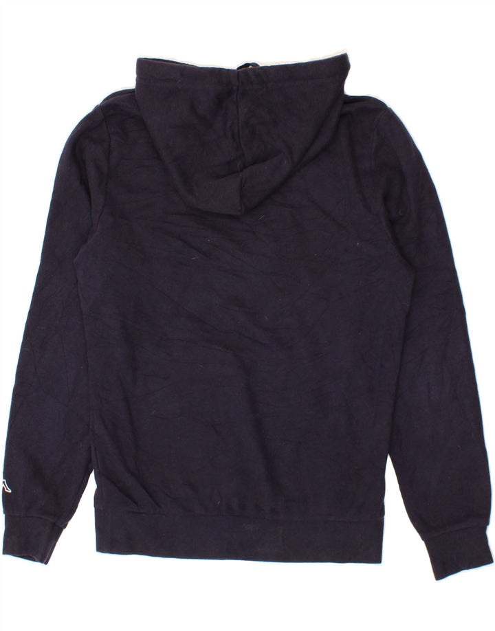 KAPPA Mens Graphic Hoodie Jumper Small Navy Blue Cotton Vintage Kappa and Second-Hand Kappa from Messina Hembry 