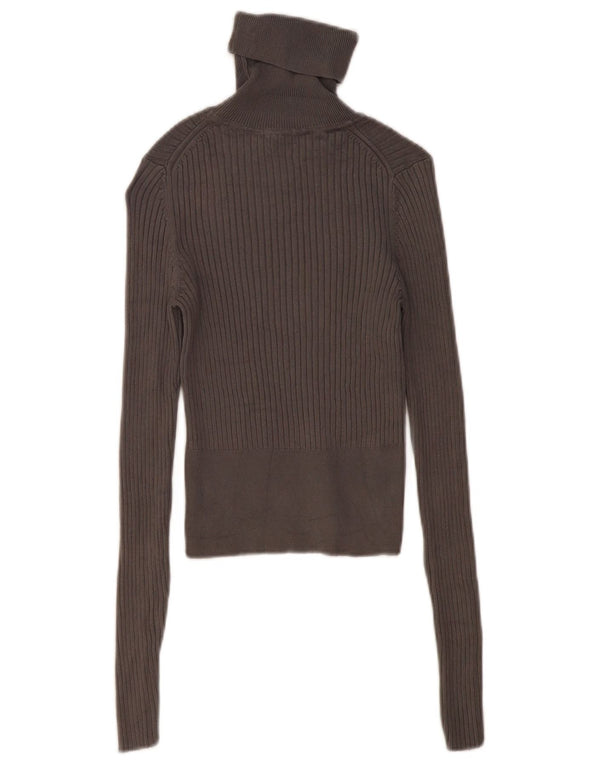 Maglione corto da donna Zara con collo alto, UK 10, piccolo in viscosa grigia