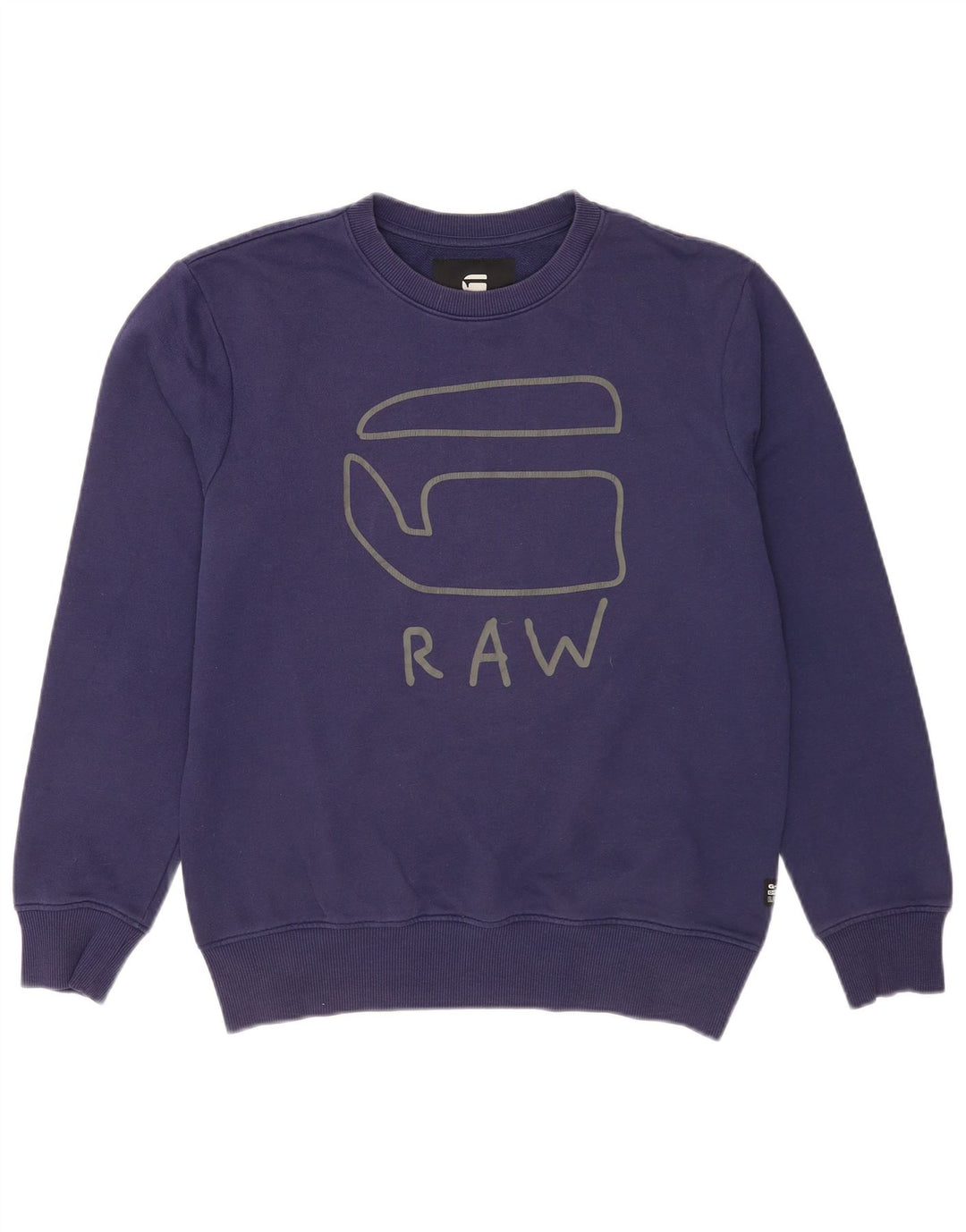 Felpa grafica da uomo G-Star, maglione medio, cotone blu navy