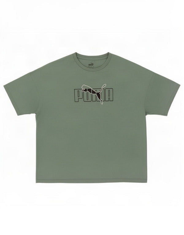 T-shirt grafica da uomo Puma Top grande in cotone verde