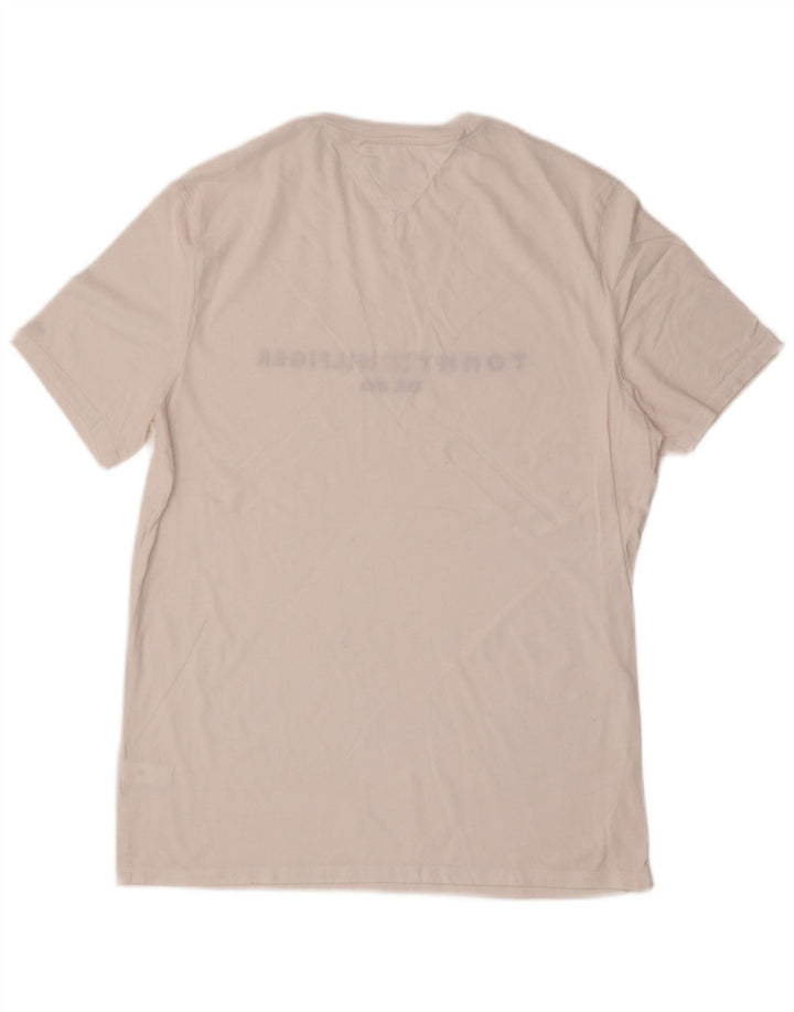 T-shirt da uomo con vestibilità regolare Tommy Hilfiger Top in cotone bianco medio