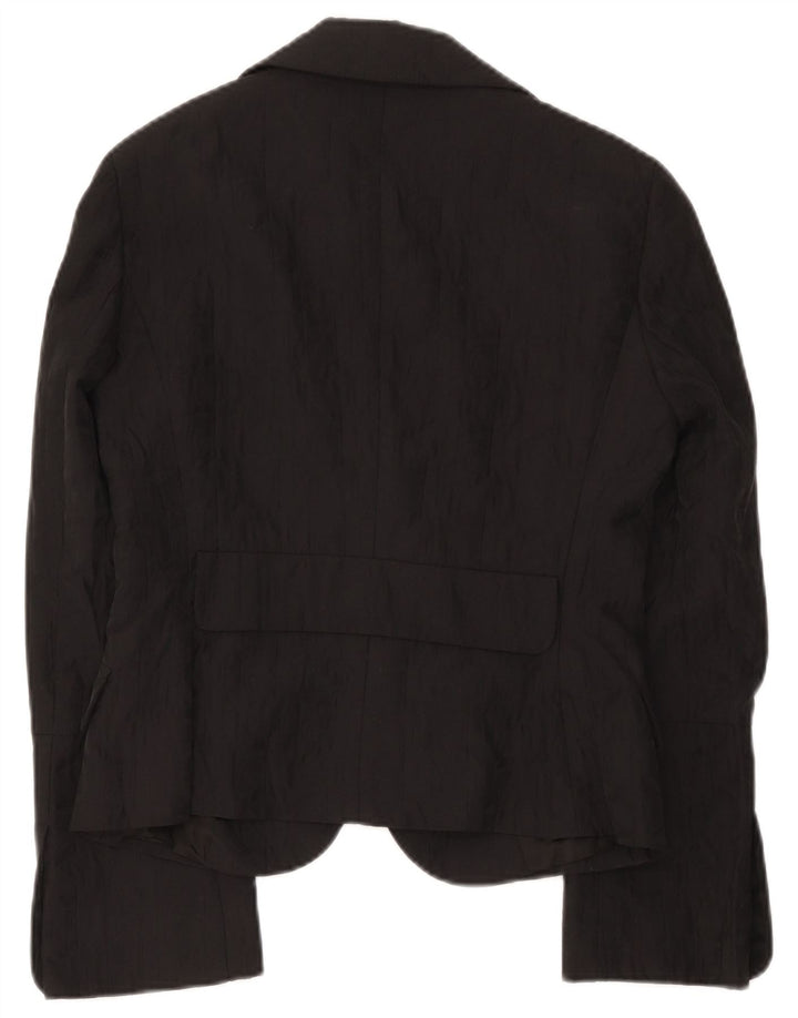 Max & Co. Giacca blazer da donna a 2 bottoni UK 14 grande cotone nero