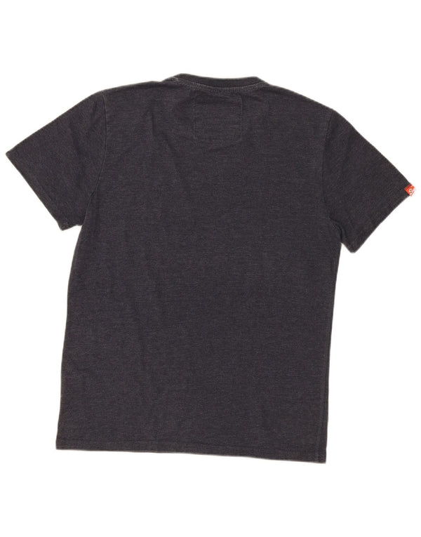 T-shirt grafica da uomo Superdry Top XL in cotone chiazzato grigio