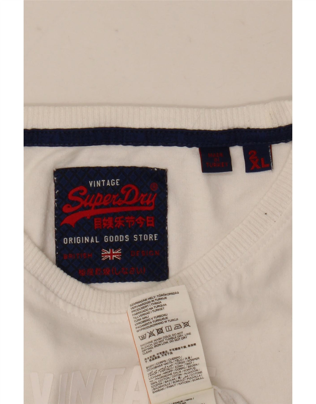 T-shirt grafica da uomo Superdry Top 2XL cotone bianco