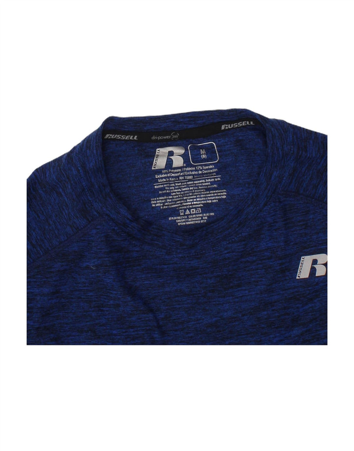 RUSSELL ATHLETIC Boys Dri-Power Top Long Sleeve 7-8 Years Medium Blue