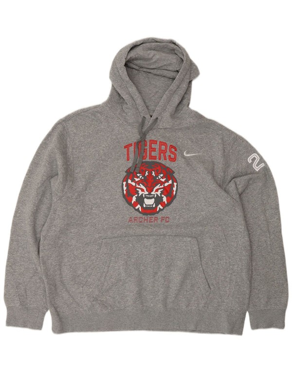 Felpa con cappuccio grafica NIKE Tigers da uomo XL in cotone grigio