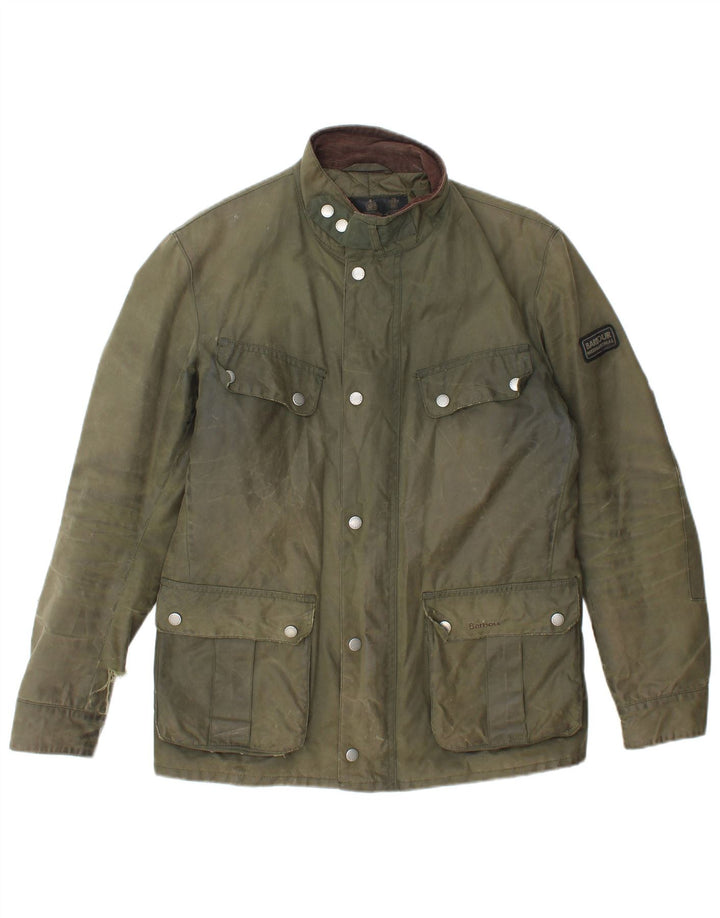 Giacca da uomo in cotone cerato Barbour UK 36 piccolo cotone verde