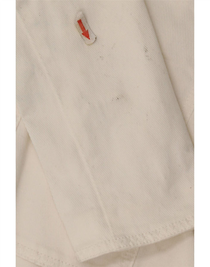 Giacca blazer a 3 bottoni da donna Armani Jeans UK 10 piccola in cotone bianco