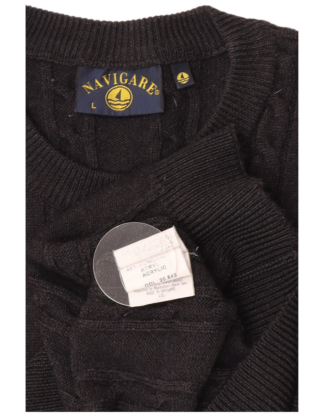 Maglione maglione girocollo da uomo Navigare grande lana grigia