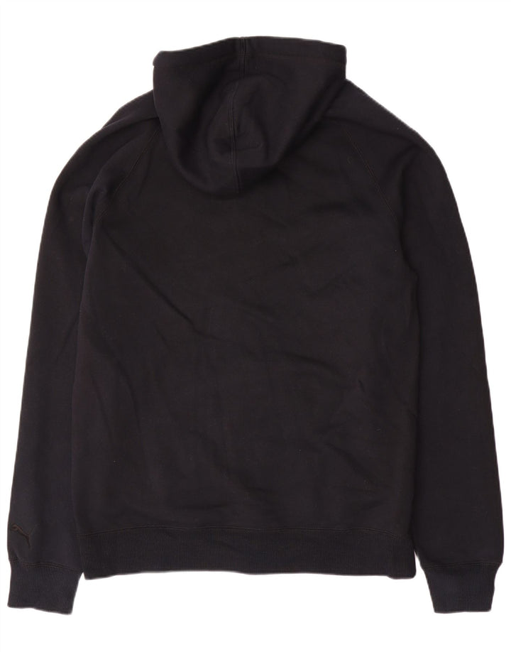 Felpa con cappuccio e zip grafica da uomo Puma grande in cotone nero