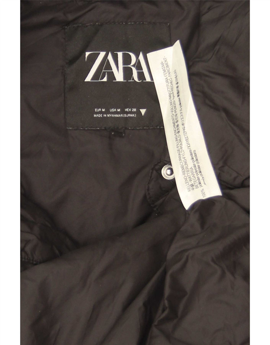 Giacca a vento da donna Zara UK 14 poliestere nero medio