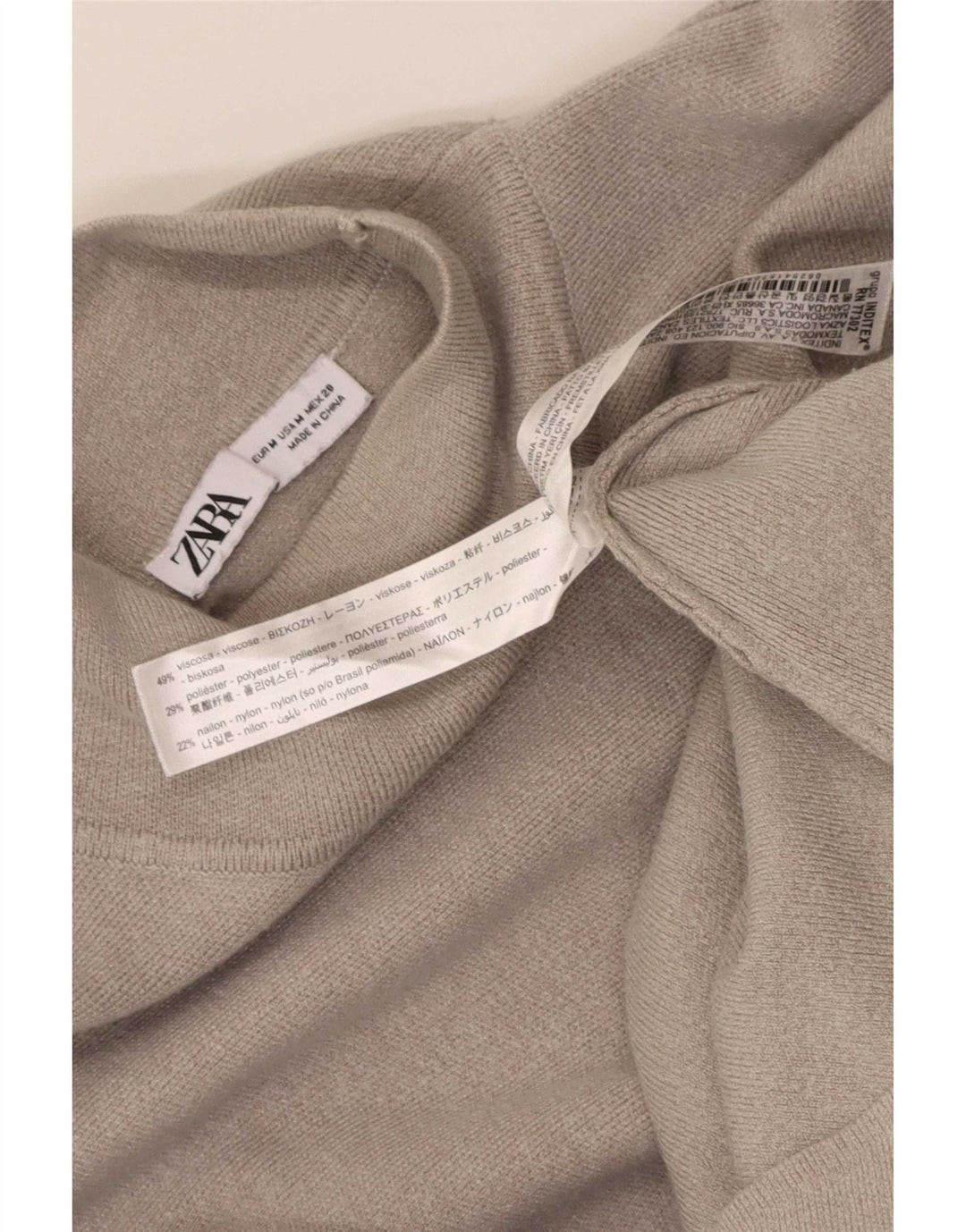 Abito maxi a maniche lunghe da donna Zara UK 12 Viscosa grigio medio