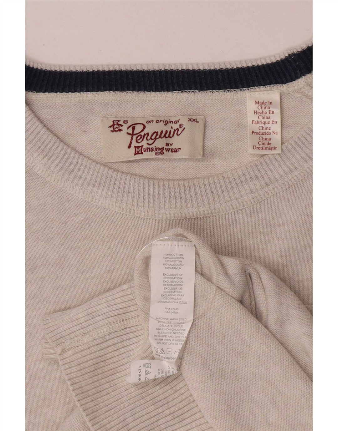 Maglione da uomo con scollo a barca Penguin 2XL cotone grigio