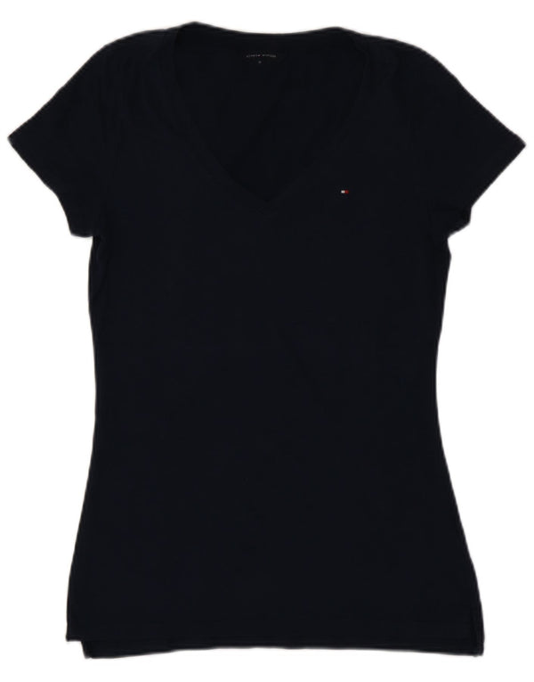 TOMMY HILFIGER T-shirt da donna Top UK 12 medio cotone blu navy