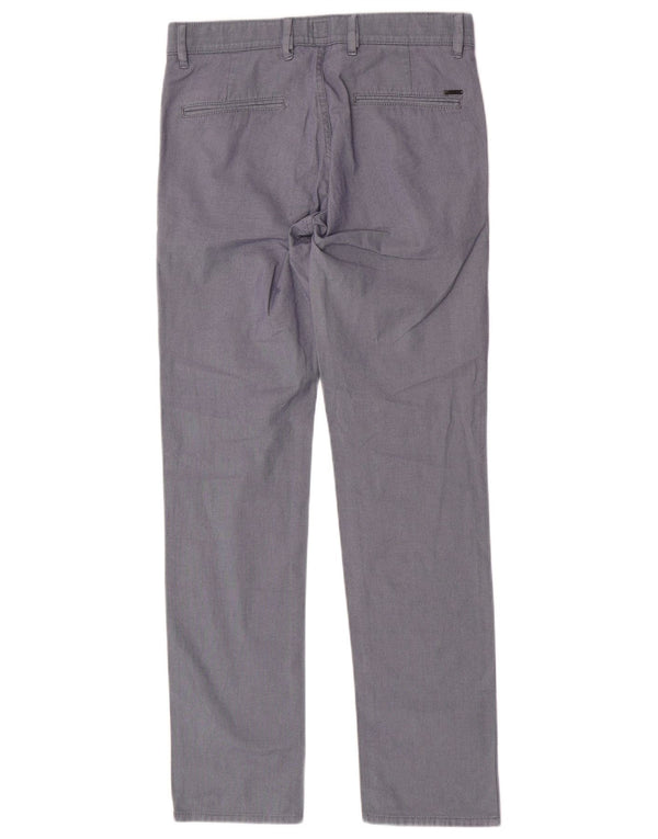 Pantaloni chino slim fit da uomo Hugo Boss W31 L32 cotone maculato blu navy