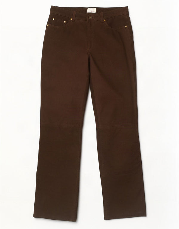 Pantaloni dritti in pelle da uomo Spieth & Wensky EU 48 Medio W32 L33 Marrone