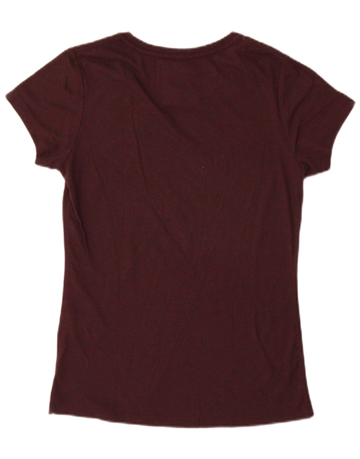 T-shirt grafica da donna Superdry Top UK 12 Medium Maroon Poliestere