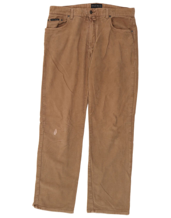 Pantaloni casual dritti da uomo Gant W34 L32 in cotone beige