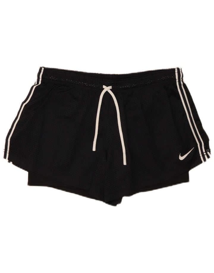Pantaloncini sportivi Nike Dri Fit da donna UK 16 Large Nero Poliestere