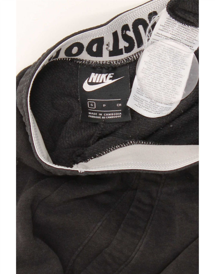 Pantaloni da tuta con grafica Nike da uomo, pantaloni da jogging, piccoli, in cotone nero