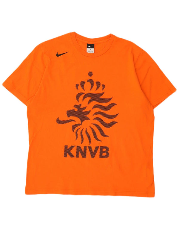 T-shirt grafica Nike KNVB da uomo UK 46/48 XL Cotone arancione
