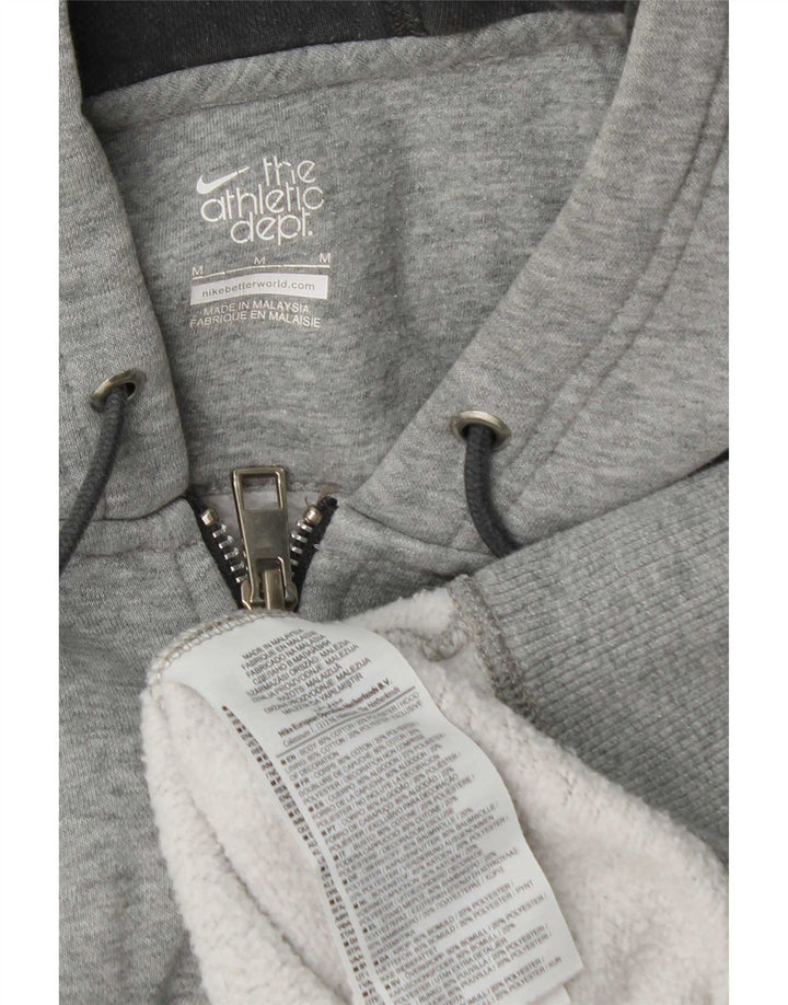 Felpa con cappuccio e zip Nike da uomo in cotone screziato grigio medio
