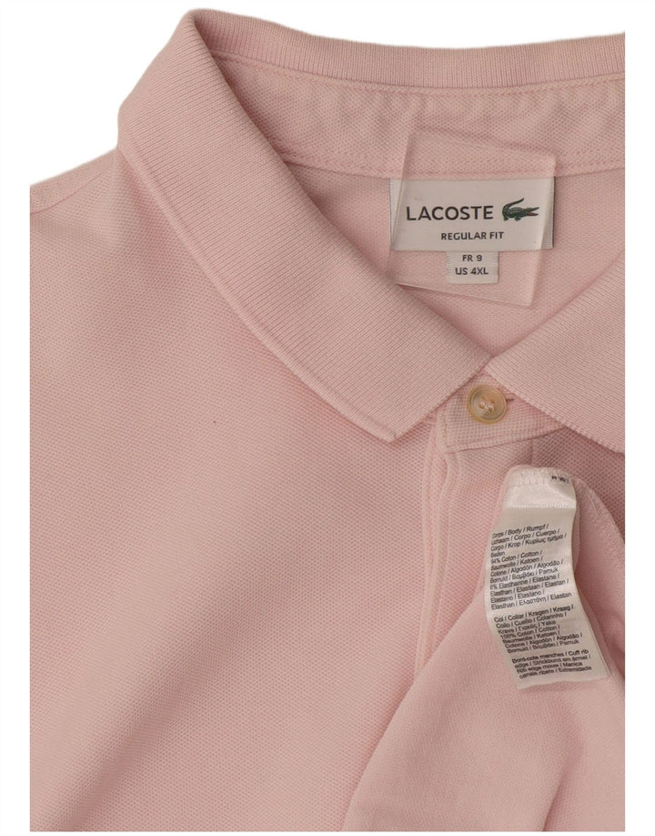 Polo LACOSTE da uomo vestibilità regolare taglia 9 4XL cotone rosa